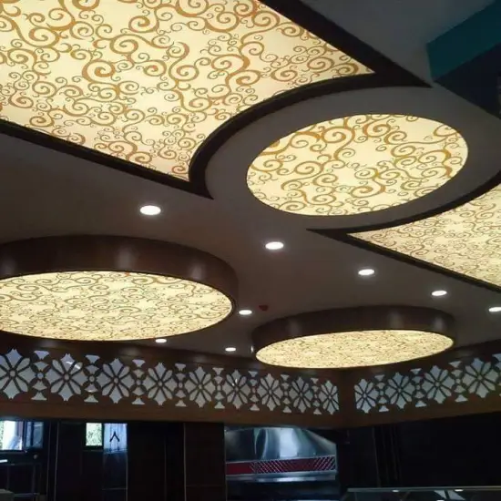 yuvarlak hatlı gergi tavan